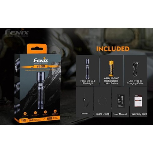 FENIX 充電式LEDライト C6V30 C6V30 工事 照明用品 工事 照明用品 作業灯 照明用品 懐中電灯(代引不可)【送料無料】_1