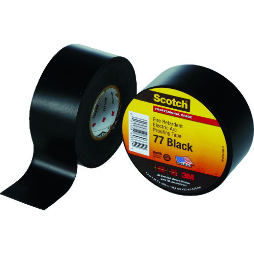 3M ビニールテープ スコッチ 耐炎 耐アークテープ77 38mm×6m 黒(代引不可)【送料無料】