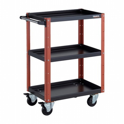 TRUSCO ツールワゴン イーグルワゴン 600X400XH880 4輪自在 ブラック/オレンジ TRUSCO EGW963JBKOR 物流 保管用品 ツールワゴン スチール製ワゴン(ボルトタイプ)(代引不可)【送料無料】の通販は