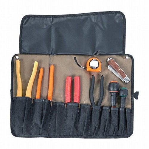 TRUSCO 電気工事士技能試験工具 9点入 ツールロールセット TRUSCO DKS8B 手作業工具 工具セット 電設 配管工具セット(代引不可)【送料無料】の通販は