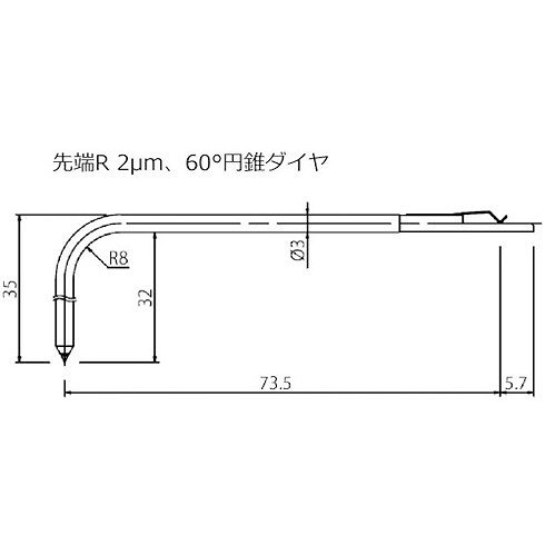 東京精密 差シ替エ粗サ測定子 先端半径2μm 超深溝 東京精密 DM43826 測定 計測用品 光学 精密測定機器 表面粗さ測定機(代引不可)【送料