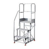 TRUSCO アルミ製作業用踏台 グレーチングタイプ 3段 高サ0.9m 天板寸法600×400 段高300mm 階段片手スリ天場三方付キ TRUSCO TSFGR369TKS300 工事 照明用品 はしご 脚立 作業台(代引不可)【送料無料】の通販は