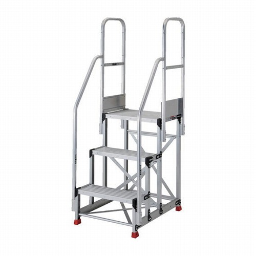 TRUSCO アルミ製作業用踏台 3段 高サ0.9m 天板寸法600×400 ステップ奥行250mm 階段両手スリ付キ TRUSCO TSF36259TR300 工事 照明用品 はしご 脚立 作業台(代引不可)【送料無料】