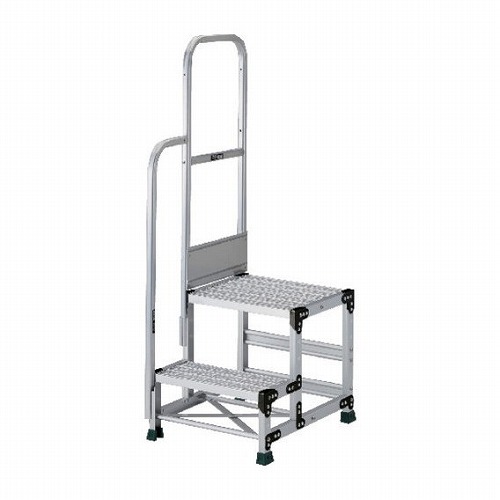 ■アルミ製作業用踏台 グレーチングタイプ 4段 高さ1.2m 天板寸法600×400 段高300mm フルセット手すり付き[送料別途見積り][店頭受取不可] アルミ製グレーチング作業用踏台 | トラスコ中山 | MISUMI(ミスミ)