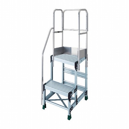 TRUSCO アルミ製作業用踏台 2段 高サ0.7m 天板寸法1000×400 段高350mm 階段片手スリ天場三方付キ TRUSCO TSF2107TKS350 工事 照明用品 はしご 脚立 作業台(代引不可)【送料無料】