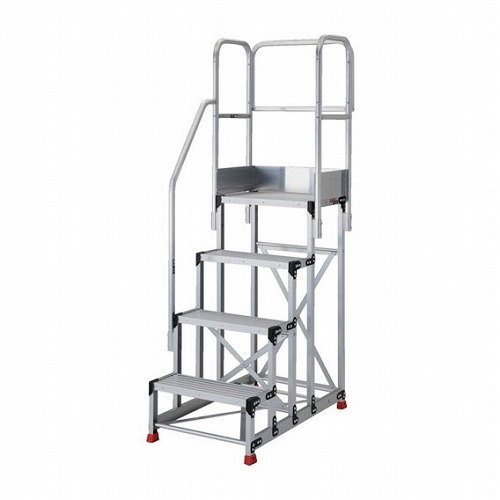 TRUSCO アルミ製作業用踏台 4段 高サ1.2m 天板寸法600×400 ステップ奥行300mm 階段片手スリ天場三方付キ TRUSCO TSF463012TKS300 工事 照明用品 はしご 脚立 作業台(代引不可)【送料無料】 122,722円
