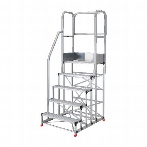 TRUSCO アルミ製作業用踏台 5段 高サ1.5m 天板寸法1000×400 段高300mm