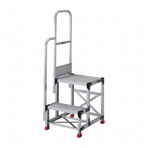 TRUSCO アルミ製作業用踏台 2段 高サ0.7m 天板寸法500×400 段高350mm 階段片手スリ付キ TRUSCO TSF257TK350 工事 照明用品 はしご 脚立 作業台(代引不可)【送料無料】の通販は