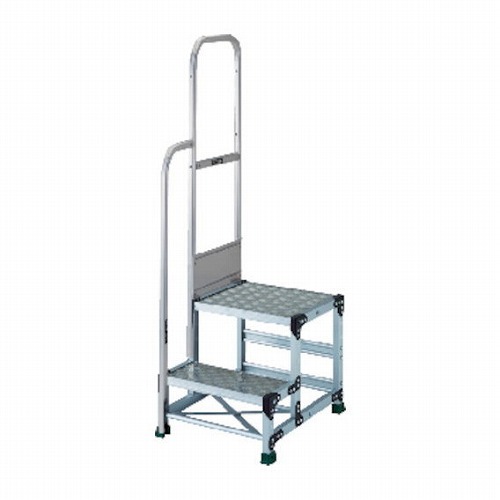 TRUSCO アルミ製作業用踏台 縞板タイプ 2段 高サ0.5m 天板寸法500×400 段高250mm 階段片手スリ付キ TRUSCO TSFC255TK250 工事 照明用品 はしご 脚立 作業台(代引不可)【送料無料】