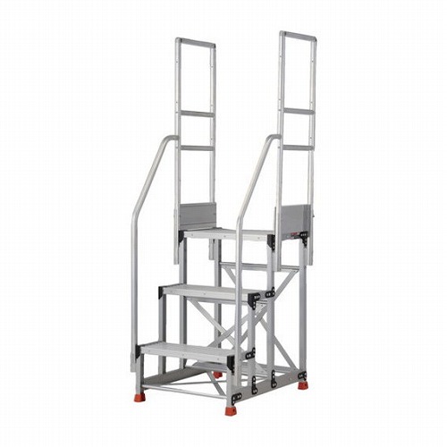 TRUSCO アルミ製作業用踏台 3段 高サ0.9m 天板寸法600×400 段高300mm 階段両手スリ付キ TRUSCO TSF369TR300 工事 照明用品 はしご 脚立 作業台(代引不可)【送料無料】