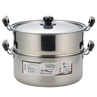 ヨシカワ 日本製 蒸しもの鍋 満菜 二段蒸し器 30cm SH9868 ステンレス