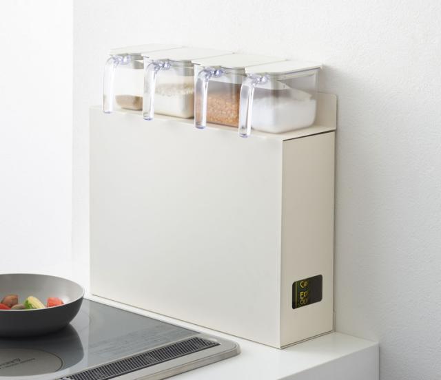 ヨシカワ 日本製 隠せる スライド調味料ラック 燕三条製 幅12.5cm スパイスラック コンロ横 大容量 すき間収納 隙間収納 引出し 引き出し キッチン収納 ストッカー 1306247 おしゃれ【送料無料】_1