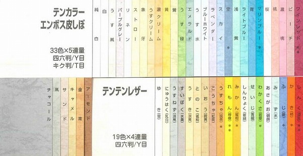 テンカラーエンボス皮しぼ 象牙 151.3ｇｍ2（130kg） 100枚パック A3 Ｙ 100枚(代引不可)【送料無料】_2