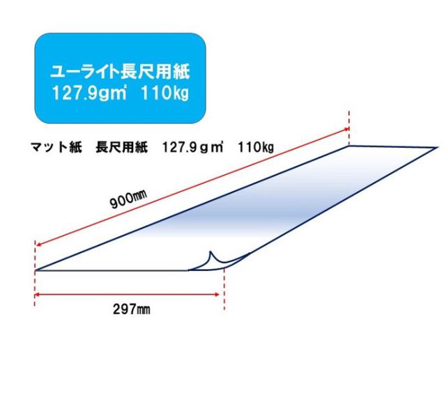 ユーライト 日本製紙 コート紙 マット 長尺用紙 マット紙 127.9g平方メートル 297×900 500枚(代引不可)【送料無料】_1