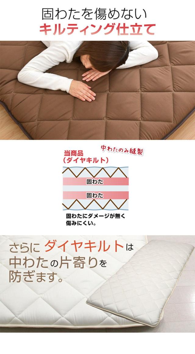 極厚日本製敷布団 5層構造 シングルロング 抗菌 防ダニ 防臭 速乾 東洋紡フィルハーモニー綿使用 底付き感なし ほこりが出にくい オゾン加工 除菌 防臭 国産 圧縮梱包 敷布団 布団(代引不可)_8