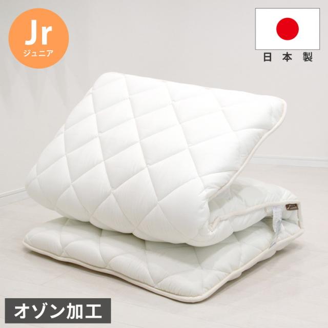 国産 ジュニア 極厚敷布団 約85×185cm ボリューム 敷き布団 固綿入り 底付き軽減 敷き布団 オールシーズン 布団 無地 シンプル オゾン加工 マットレス不要 日本製 子ども 女性(代引不可)【送料の通販は 5,107円