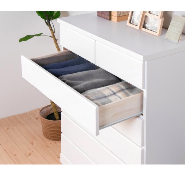 チェスト 幅80cm 奥行40cm 高さ111cm ハイチェスト 【大川家具 完成品 ...