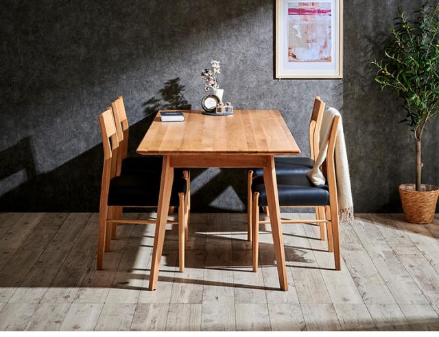 ダイニングセット 4人掛け 5点セット オーク無垢材 ダイニングテーブル