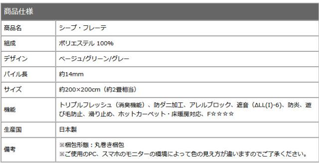 日本製 ラグマット 200×200cm sheep fu:rete シープフレーテ 正方形 カーペット 消臭 防ダニ アレルブロック 遮音 防炎(代引不可)【送料_4