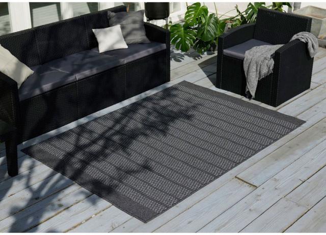 ラグ ブレイド 140×200cm カーペット 国産 日本製 ラグマット 屋外 ベランダ バルコニー 防炎 透水 対光 防カビ 遊び毛防止 シンプル ナチュラル 北欧 ブラック ブラウン 無地 ペット(代引不可)【送料無料】