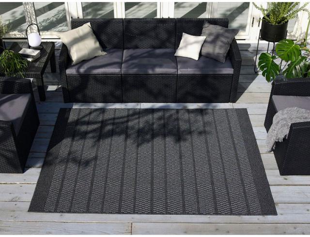 ラグ ブレイド 140×200cm カーペット 国産 日本製 ラグマット 屋外 ベランダ バルコニー 防炎 透水 対光 防カビ 遊び毛防止 シンプル ナチュラル 北欧 ブラック ブラウン 無地 ペット(代引不可)【送料無料】