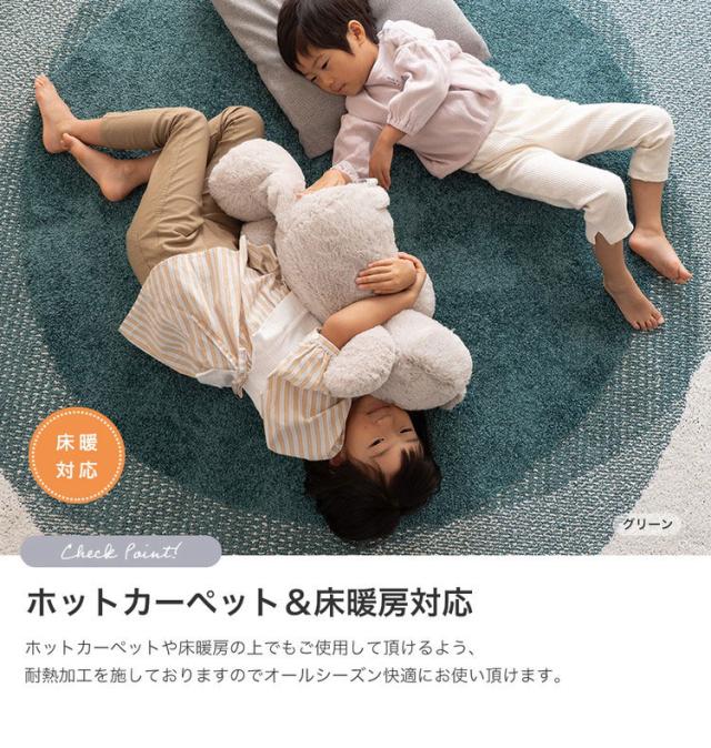 ラグ フロウ 190×240cm カーペット 国産 日本製 ラグマット リビング 韓国 モダンおしゃれ 無地 防ダニ 撥水 滑り止め付 床暖対応 ホットカーペット対応 遊び毛防止 ブルー グリーン ネイビー 青 緑(代引不可)【送料無料】_5