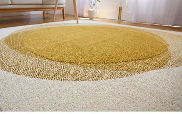 日本製ラグ フロウ 190×240cm ラグマット 防ダニ 撥水 床暖房対応 低ホルム 安心 子ども ペット カーペット 絨毯 イエロー 長方形 リビング ダイニング フローリング(代引不可)【送料無料】_5