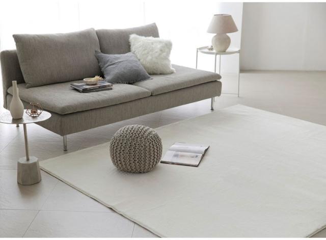 ラグ ハク 190×240cm カーペット 国産 日本製 ラグマット リビング ペット シンプル 防炎 消臭 床暖対応 ホットカーペット対応 遊び毛防止 韓国 ベージュ グレー ホワイト 白 グレージュ 新生活(代引不可)【送料無料】_1