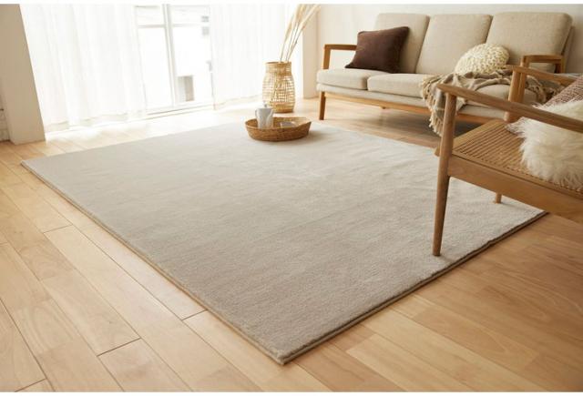 ラグ ハク 190×240cm カーペット 国産 日本製 ラグマット リビング ペット シンプル 防炎 消臭 床暖対応 ホットカーペット対応 遊び毛防止 韓国 ベージュ グレー ホワイト 白 グレージュ 新生活(代引不可)【送料無料】_4
