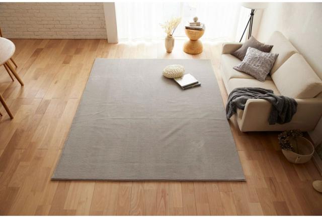 ラグ ハク 190×240cm カーペット 国産 日本製 ラグマット リビング ペット シンプル 防炎 消臭 床暖対応 ホットカーペット対応 遊び毛防止 韓国 ベージュ グレー ホワイト 白 グレージュ 新生活(代引不可)【送料無料】_5