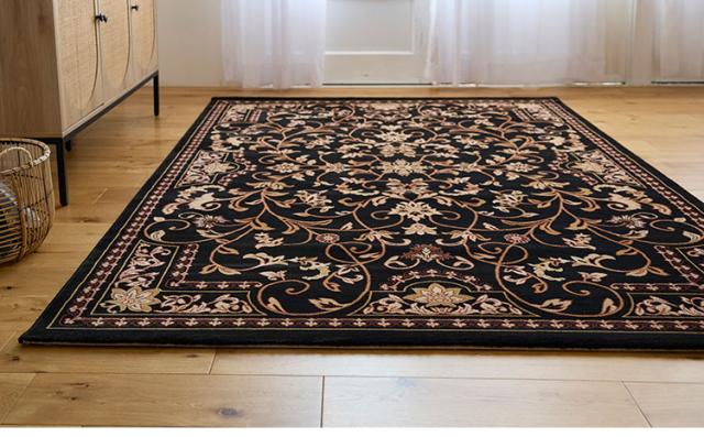 ラグ サイード 160×230cm ラグマット トルコ製 おしゃれ パイル 家庭用 子ども ペット カーペット 絨毯 ブラック レッド 長方形 リビング ダイニング フローリング 模様替え 新生活(代引不可)【送料無料】_8