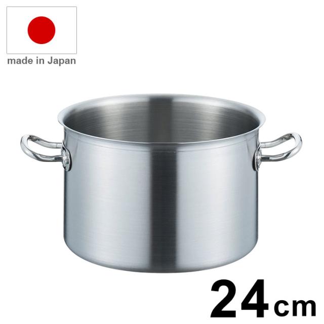 日本製 19-0 ロイヤルセカンド半寸胴鍋 SMD 24cm 寸胴 鍋 大鍋 業務用【送料無料】