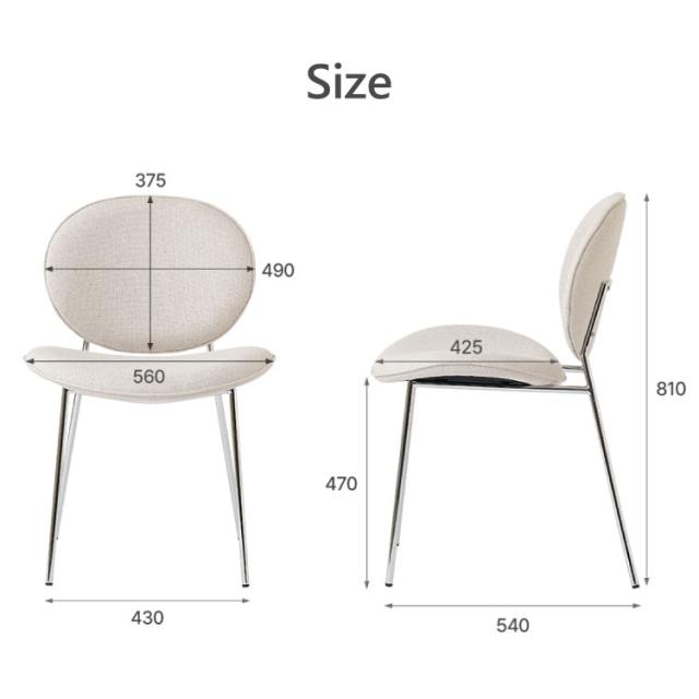 roomnhome ダイニングチェア おしゃれ ブルックリンクロームチェア 【リコメン堂限定】背もたれ ミッドセンチュリー 高級インテリア 韓国 インテリア チェア 北欧(代引不可)【送料無料】_2