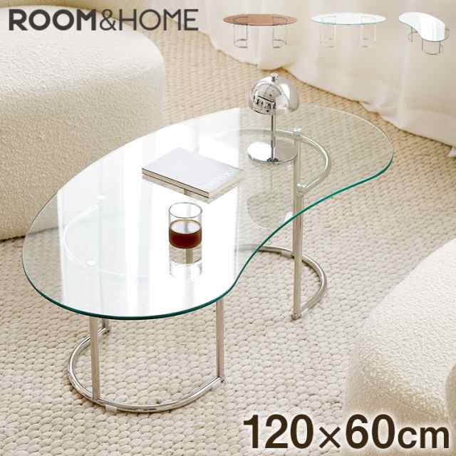 roomnhome×リコメン堂】ガラステーブル 幅120cm センターテーブル