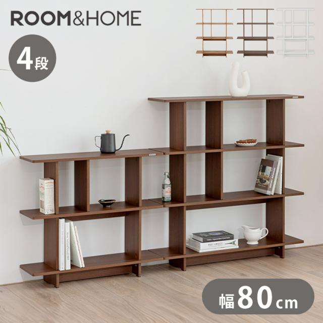 roomnhome バルトスクエアラック 幅80cm 4段 オープンラック木製 見せる収納 収納 サイドテーブル メイクスペース デザインラック シェルフ スリムン 韓国インテリア【送料無料】 8,881円