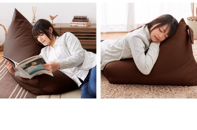 日本製 巾着型 ビーズクッション L 幅66cm 奥行き110cm 高さ55cm クッション ビーズ かわいい シンプル ごろ寝(代引不可)【送料無料】_9