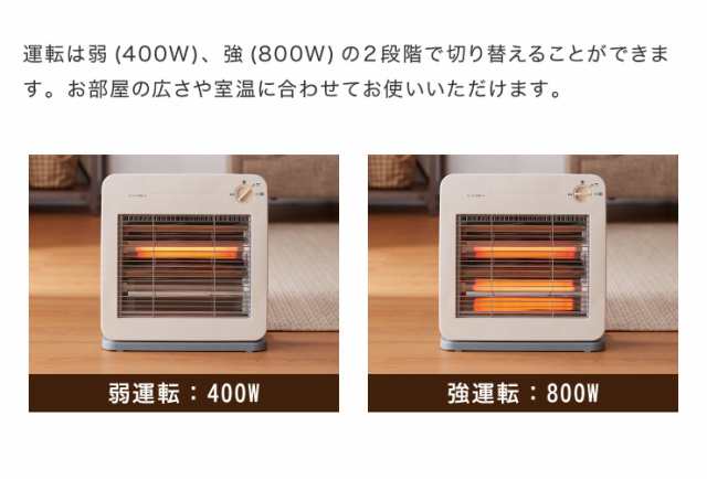 電気 ストーブ 800W 足元 ヒーター 400W 安全 シンプル ホワイト 薄型 軽量 冬 省エネ エコ 小型 コンパクト 転倒 OFF 電源  収納【送料無の通販はau PAY マーケット - リコメン堂 | au PAY マーケット－通販サイト