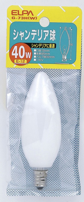 シャンデリアE12 G-73H(W) エルパ ELPA 朝日電器