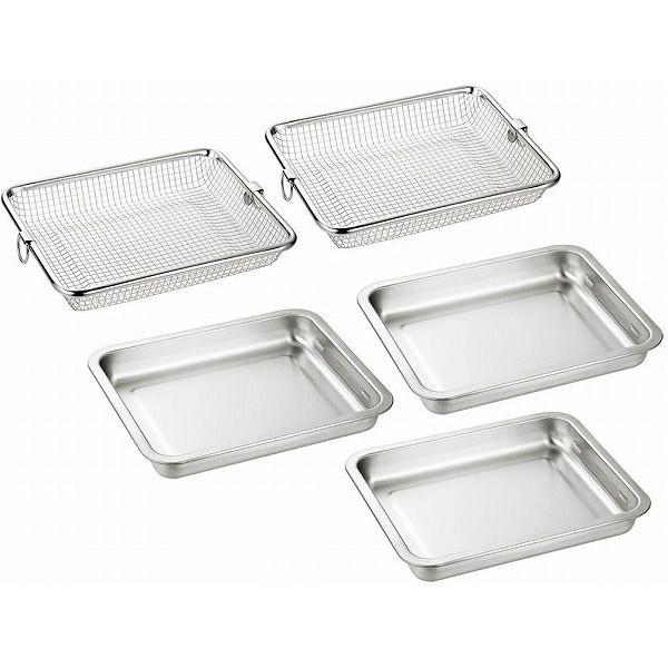 日本製 燕三条 バット3枚&角ザル2枚(代引不可)【送料無料】