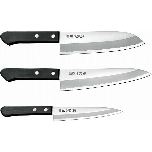 日本製 燕三条 三徳包丁165mm&牛刀包丁180mm&ペティナイフ135mm(代引