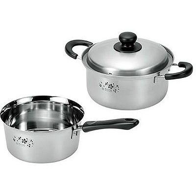 日本製 燕三条 そそぎやすい鍋18cm&両手鍋20cm(代引不可)【送料無料】