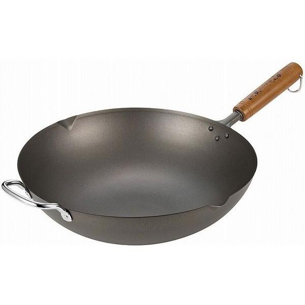 鉄田舎鍋 ホーロー無 黒着色 27cm 杓子付 E-25 鉄田舎鍋 ホーロー無 黒着色 27cm 杓子付 E-25