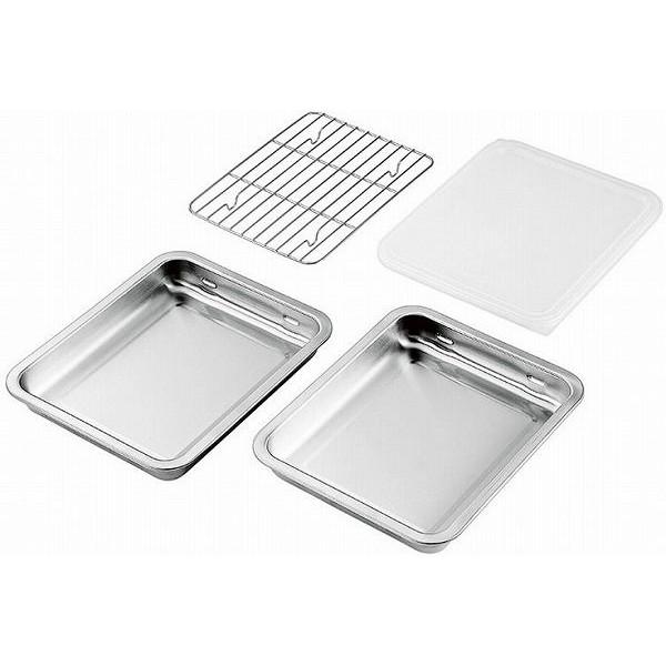 日本製 燕三条 ステンレスバット2枚 (フタ・アミ付)(代引不可)【送料無料】の通販は