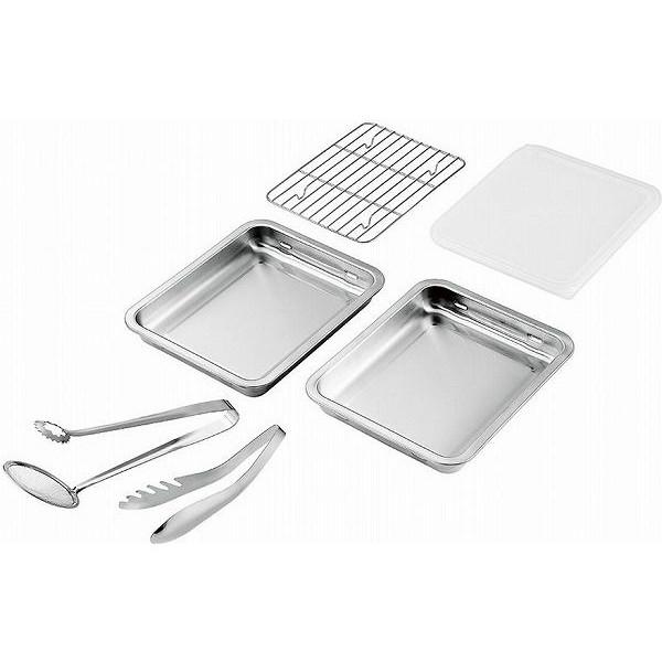 日本製 燕三条 ステンレスバット2枚 (フタ・アミ・トング2種付)(代引不可)【送料無料】の通販は 5,478円