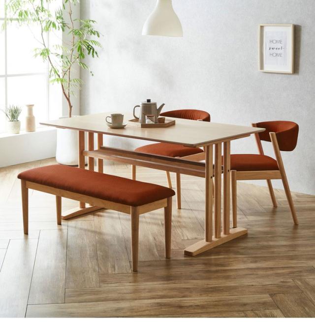 ダイニングベンチ ワッフル 幅105cm 単品 ファブリック ベンチシート 2人掛け 長椅子 木製 天然木 ラバーウッド 北欧 ナチュラル モダン カントリー おしゃれ 玄関椅子 105×35cm インテリア(代引不可)【送料無料】_1