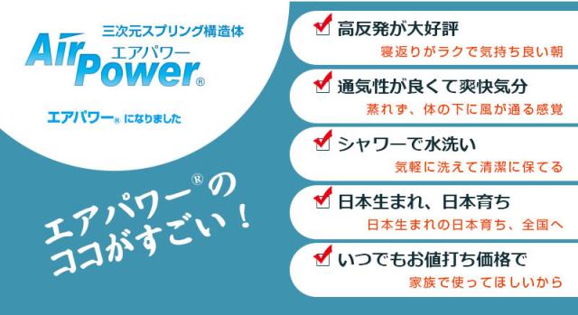 日本製 洗える 高反発 マットレス シングル 体圧分散 敷き布団 エアパワー 敷布団 高反発マットレス ブラウン(代引不可)【送料無料】_4