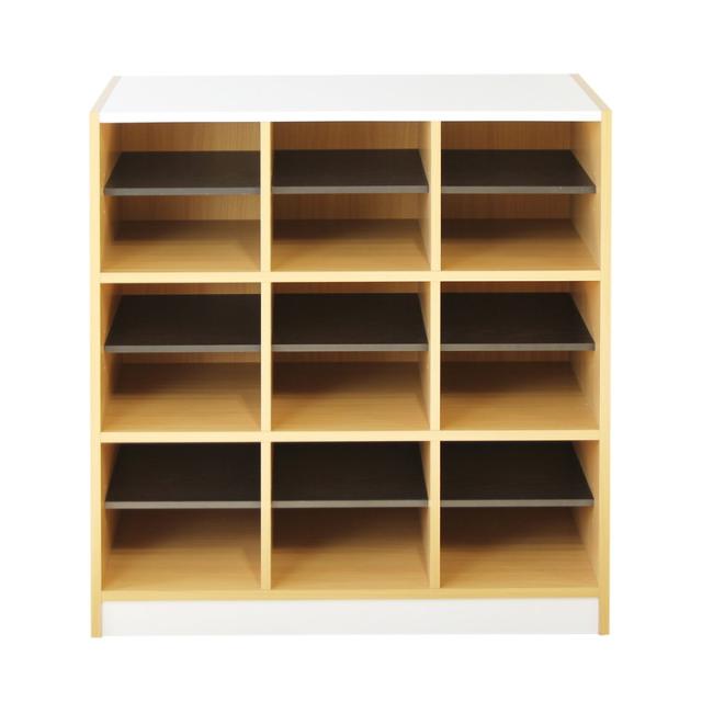 サボ箱 3列×3段 9人用 無償性仕合わせ 家庭用スリッパ仕合わせ シューズボックス席 シューズラックオープン 6足 棚板モビール式 中棚付き添い人 幅55糎(代引不