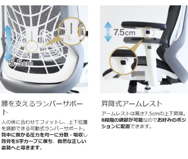 オフィスチェア フルメッシュチェア エラストマーメッシュ採用 肘・ヘッドレスト付きタイプ リクライニング デスクチェア パソコンチェア ロッキング(代引不可)【送料無料】_14