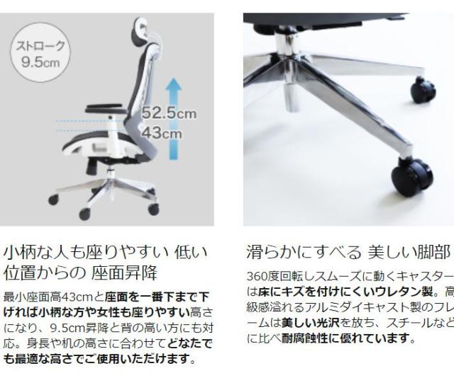 オフィスチェア フルメッシュチェア エラストマーメッシュ採用 肘・ヘッドレスト付きタイプ リクライニング デスクチェア パソコンチェア ロッキング(代引不可)【送料無料】_16