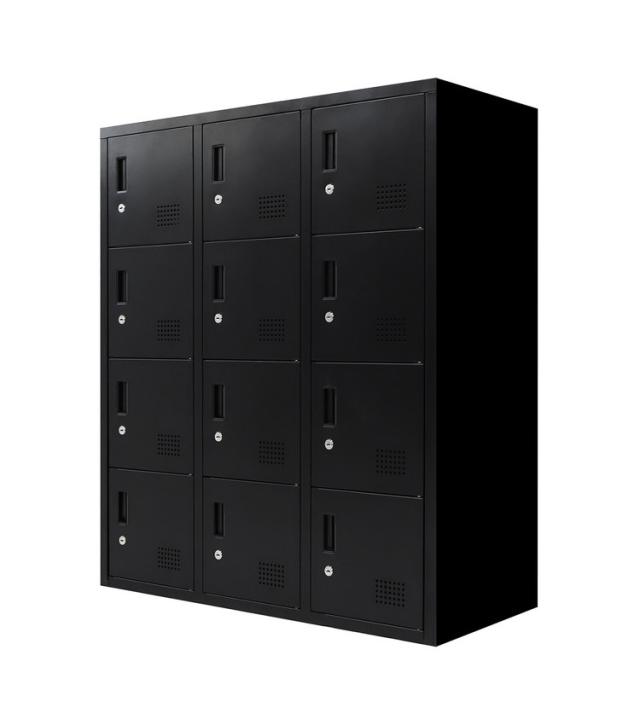 【※法人様限定販売】 ロッカー 12人用 3列4段 高さ105cm 工具不要で組み立て品 かぎ付き 更衣ロッカー スチール製 スチールロッカー 四人用 収納 スチールキャビネット 4人用ロッカー(代引不可)【送料無料】